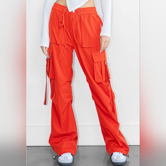 #8784 🛑S BOHO CHIC FABULOUS WIDE LEG CARGO PANTS - Picture 3 of 16